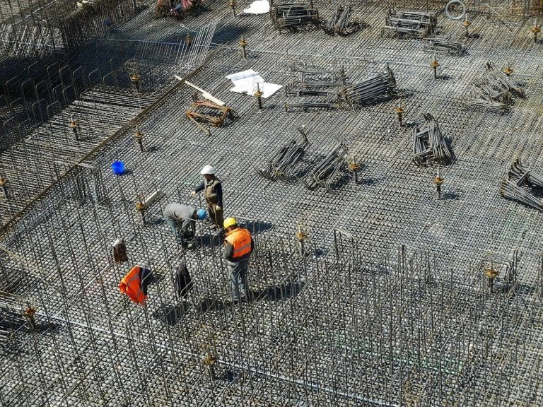employees working on a construction project