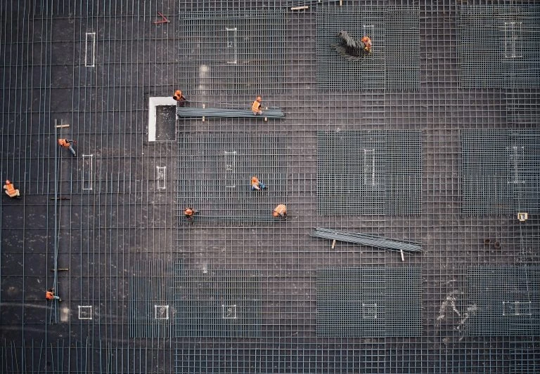 aerial view of a construction project