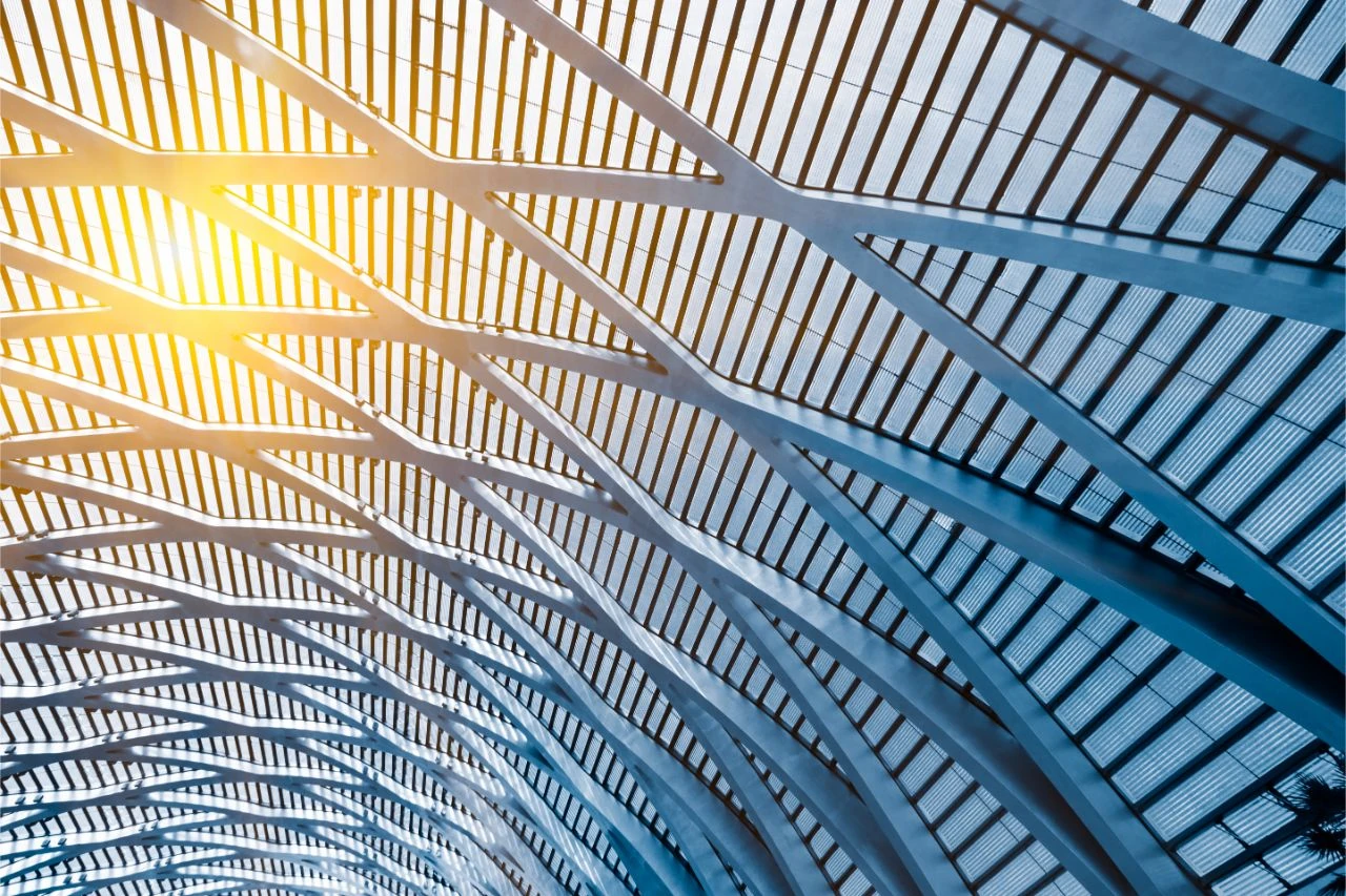 Roof made out of steel channels