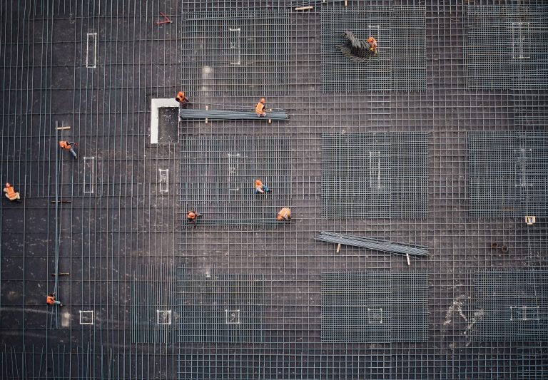 aerial view of a construction project