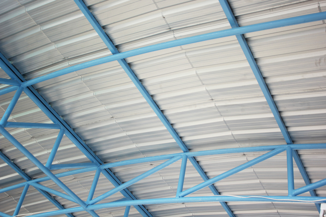 Steel frame of a roof