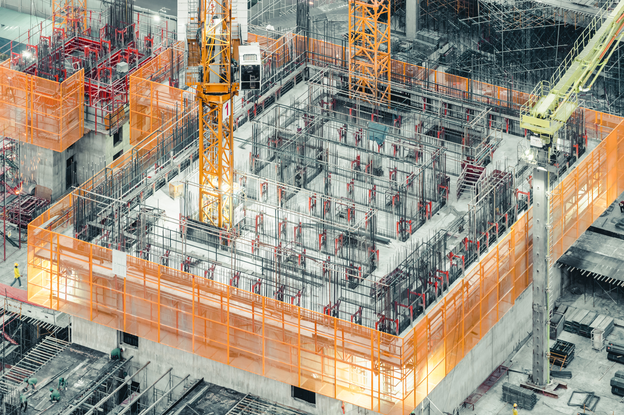 A basement under construction