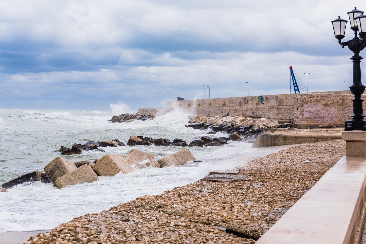 A seawall made of sheet piles