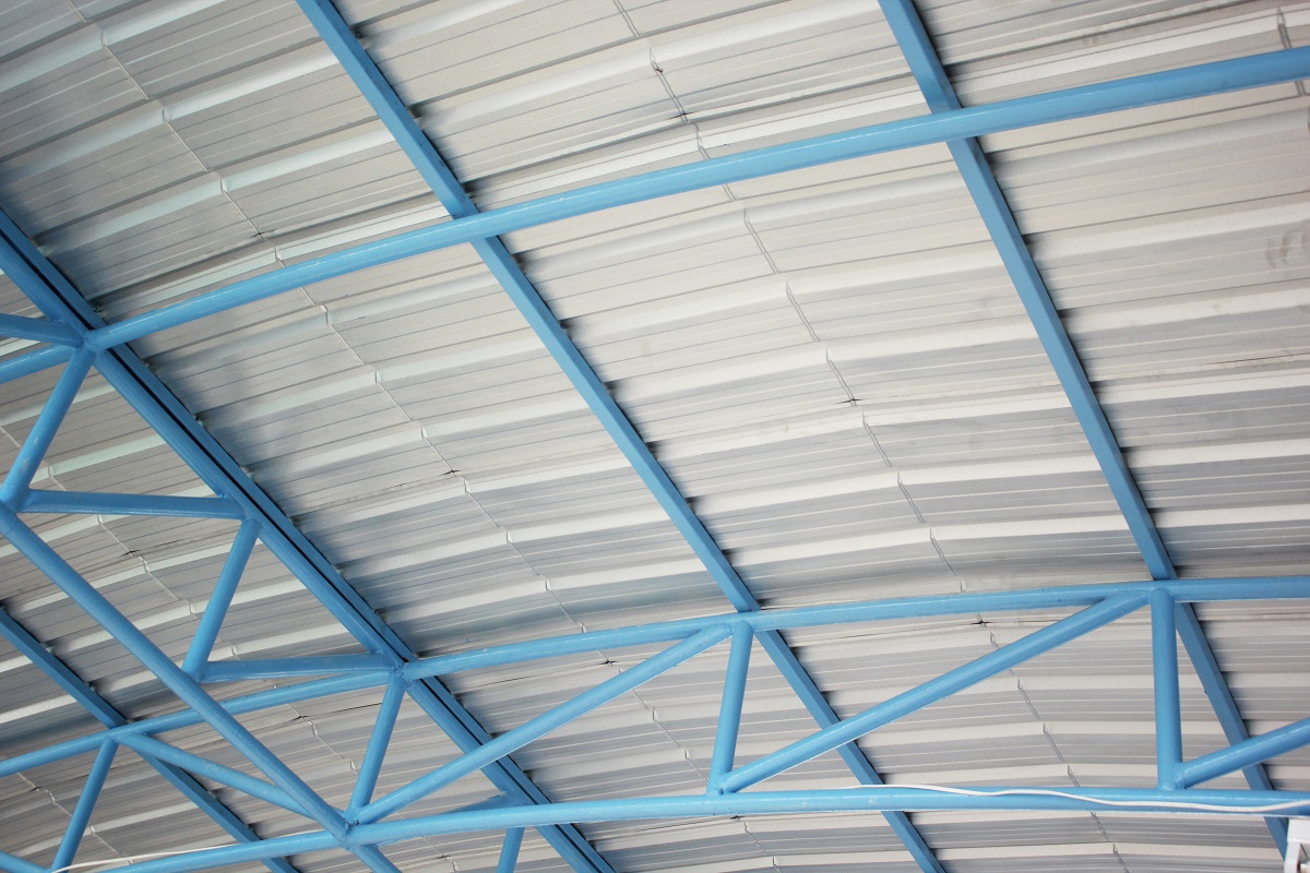 Steel frame under the roof